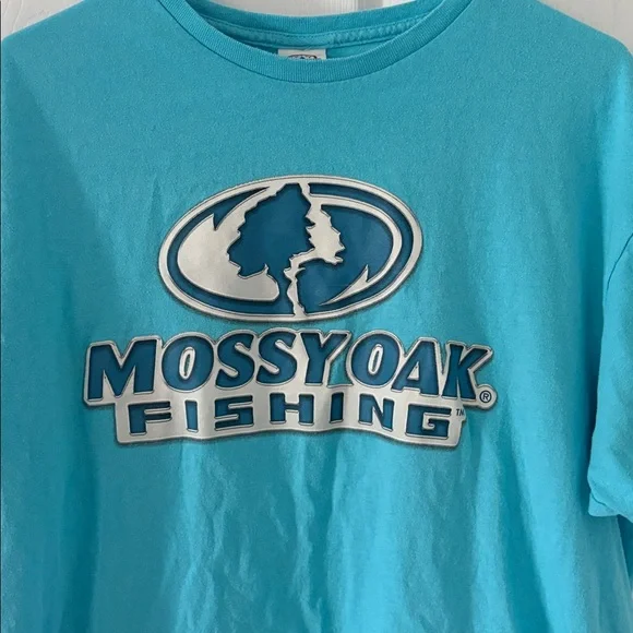 Mossy Oak Fishing Tee Turquoise Graphic Shirt Outdoors Lake Vibe XL - Picture 4 of 6